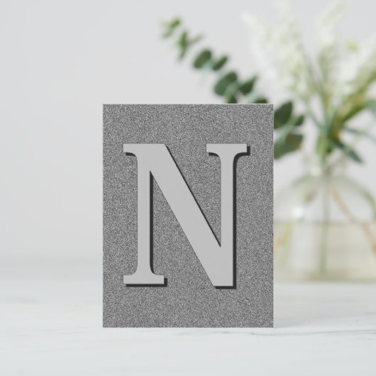 Monogramm Buchstabe N Postkarte (Stehend Vorderseite)