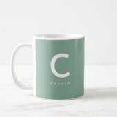 Monogramm Buchstabe & Name Geschenk Kaffeetasse (Links)