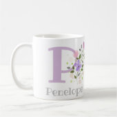 Monogramm Buchstabe P & Christian Name Kaffeetasse (Links)