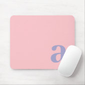 Monogramm Buchstabe Pink & Blau Minimalistisch Mousepad (Mit Mouse)