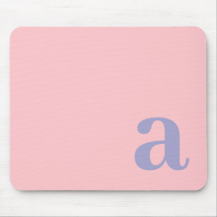 Monogramm Buchstabe Pink & Blau Minimalistisch Mousepad