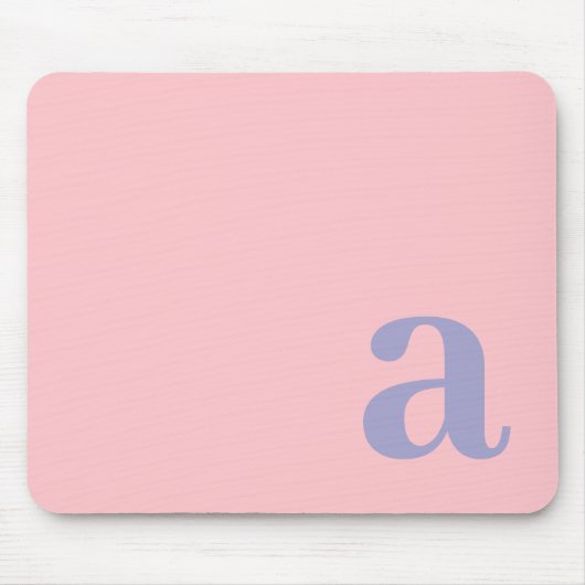 Monogramm Buchstabe Pink & Blau Minimalistisch Mousepad (Vorne)