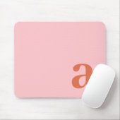 Monogramm Buchstabe Pink & Rot Minimalistisch Mousepad (Mit Mouse)