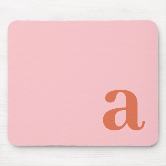 Monogramm Buchstabe Pink & Rot Minimalistisch Mousepad (Vorne)