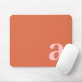 Monogramm Buchstabe Pink & Rot Minimalistisch Mousepad (Mit Mouse)