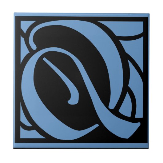 Monogramm-Buchstabe Q Fliese (Vorderseite)
