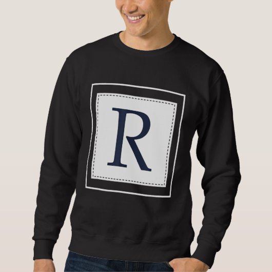 Monogramm Buchstabe R Alphabet R Initial Marinebla Sweatshirt (Vorderseite)