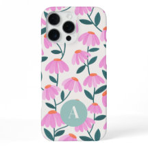Monogramm Buchstabe Rosa Blumenmuster mit Gänseblü