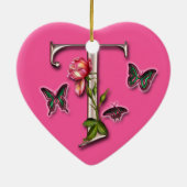 MONOGRAMM-BUCHSTABE T - HERZ-VERZIERUNG KERAMIK ORNAMENT (Hinten)