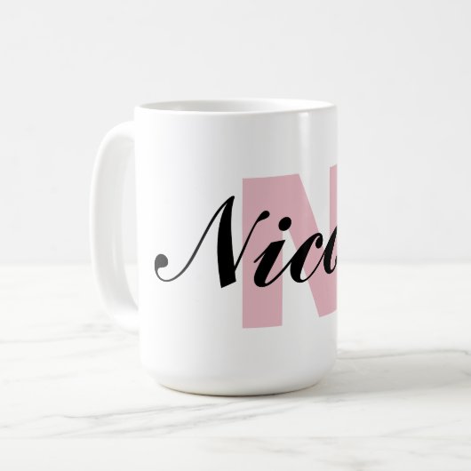 Monogramm-Buchstabe und Name Kaffeetasse (Vorderseite Links)