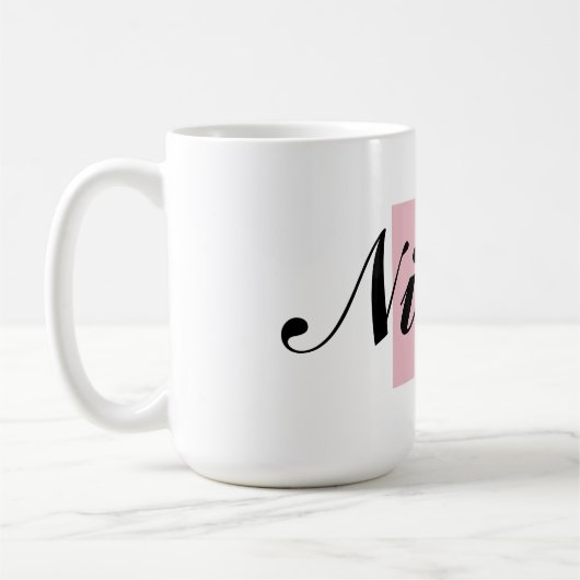 Monogramm-Buchstabe und Name Kaffeetasse (Links)