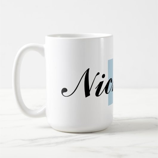 Monogramm-Buchstabe und Name Kaffeetasse (Links)