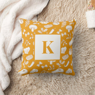 Monogramm Buchstabe Vintage Kochmuster Chef Bäcker Kissen