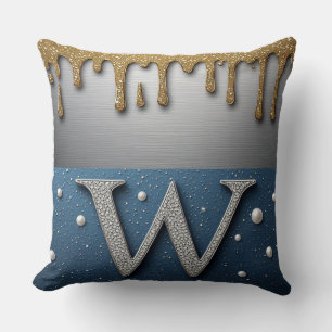🌸 Monogramm Buchstabe W Glam Cozy Home Stil 🌸 Kissen