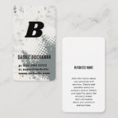 Monogramm Buchstabe | Weiß Grau Textur Visitenkarte (Vorne/Hinten)