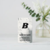 Monogramm Buchstabe | Weiß Grau Textur Visitenkarte (Stehend Vorderseite)