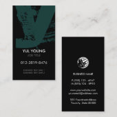 Monogramm Buchstabe Y Visitenkarte (Vorne/Hinten)