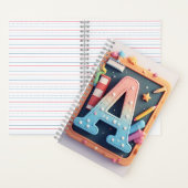 ✏️ Monogramm Buchstabe Zurück zur Schule Farbiger Notizblock (Innen)