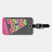 Monogramm-Buchstaben A mit leuchtenden Chevronen d Gepäckanhänger (Vorderseite horizontal)