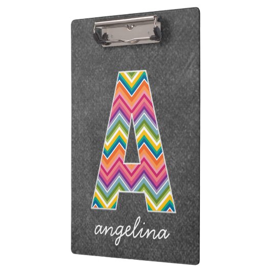 Monogramm-Buchstaben A mit leuchtenden Chevronen d Klemmbrett (Links)