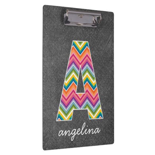 Monogramm-Buchstaben A mit leuchtenden Chevronen d Klemmbrett (Rechts)