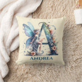 Monogramm Buchstaben A mit Name Fairy Kissen (Decke)