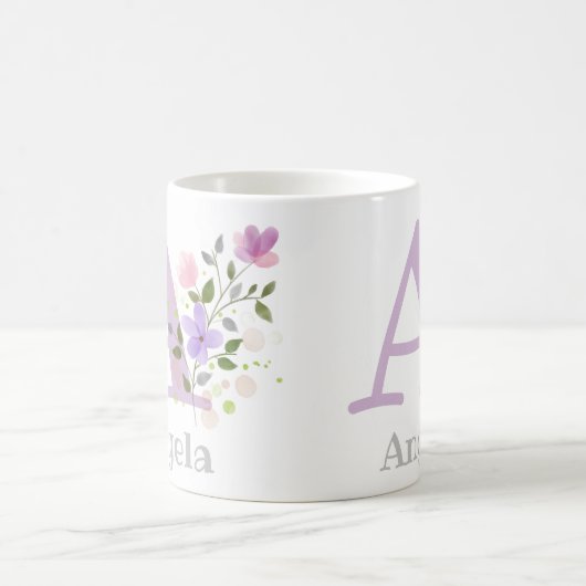 Monogramm Buchstaben A und Christlicher Name Kaffeetasse (Mittel)