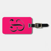 Monogramm Buchstaben B mit Himbeere Gepäckanhänger (Vorderseite horizontal)