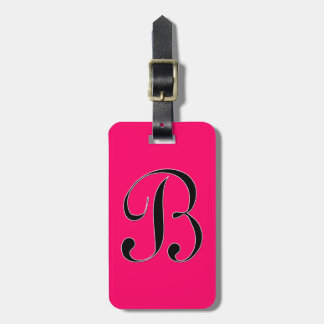 Monogramm Buchstaben B mit Himbeere Gepäckanhänger