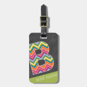 Monogramm-Buchstaben B mit leuchtenden Chevronen d Gepäckanhänger (Vorderseite vertikal)