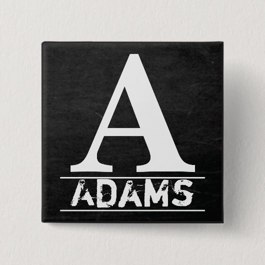 Monogramm-Buchstaben der Tafel Button (Vorderseite)