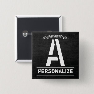 Monogramm-Buchstaben der Tafel Button