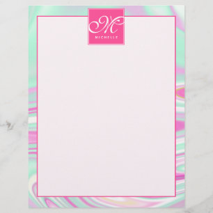 Monogramm-Buchstaben für aquamarines und rosa Marm