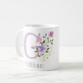 Monogramm Buchstaben G und Christlicher Name Kaffeetasse (Vorderseite Links)