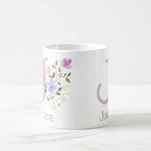 Monogramm Buchstaben J und Christlicher Name Kaffeetasse (Mittel)
