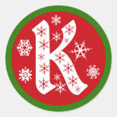 Monogramm-Buchstaben K Runder Aufkleber (Vorderseite)