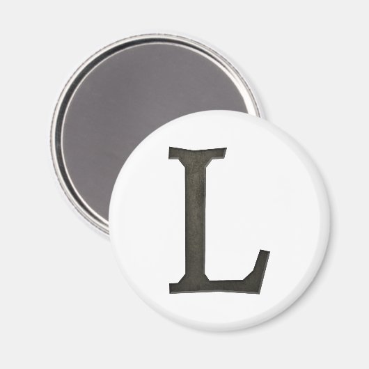 Monogramm-Buchstaben L Magnet (Vorderseite/Rückseite)