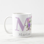 Monogramm Buchstaben M und Christlicher Name Kaffeetasse (Links)
