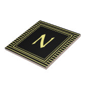 Monogramm-Buchstaben N Streifen Fliese (Seite)