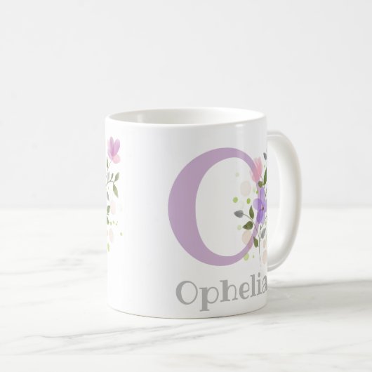 Monogramm Buchstaben O und Christlicher Name Kaffeetasse (VorderseiteRechts)