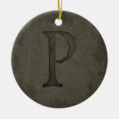 Monogramm-Buchstaben P Keramik Ornament (Vorne)