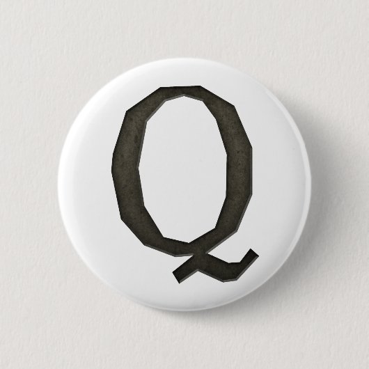 Monogramm-Buchstaben Q Button (Vorderseite)
