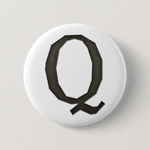 Monogramm-Buchstaben Q Button
