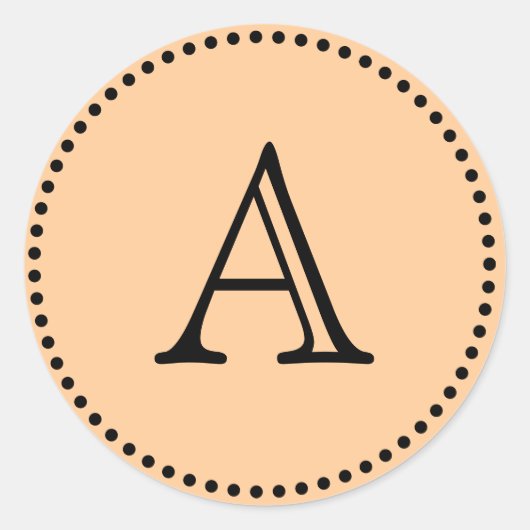 Monogramm-Buchstaben Runder Aufkleber (Vorderseite)