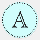 Monogramm-Buchstaben Runder Aufkleber (Vorderseite)