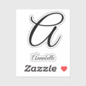 Monogramm Buchstaben und Name Aufkleber (Blatt)