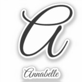 Monogramm Buchstaben und Name Aufkleber (Vorderseite)