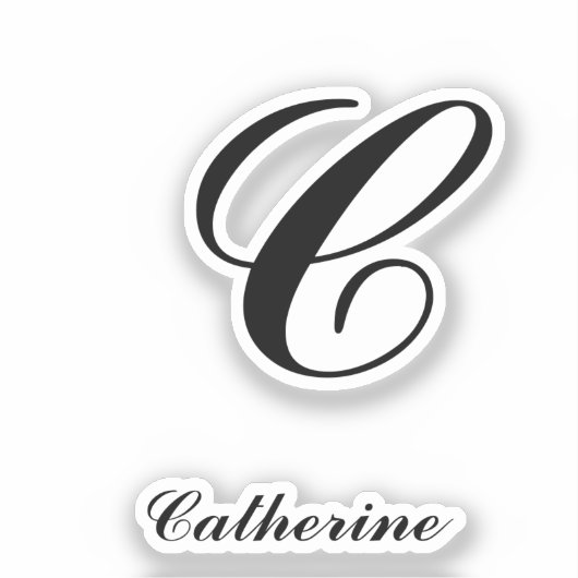Monogramm Buchstaben und Name Aufkleber (Vorderseite)