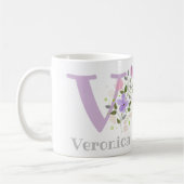 Monogramm Buchstaben V und Christlicher Name Veron Kaffeetasse (Links)