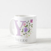 Monogramm Buchstaben Y und Christlicher Name Kaffeetasse (Vorderseite Links)